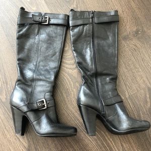 Arturo Chiang Black Leather Heeled Boots